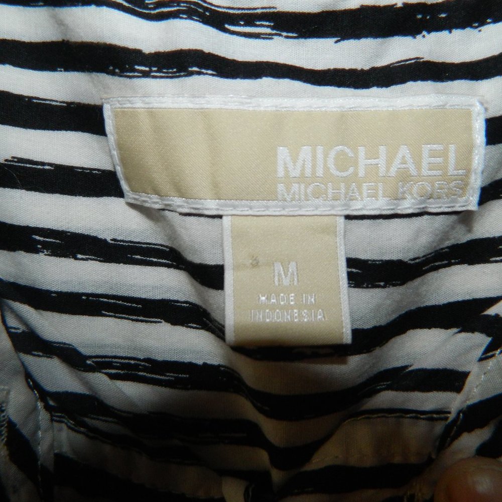 Michael Kors Striped Button Blouse Shirt Size M (Q-40) - Picture 3 of 5